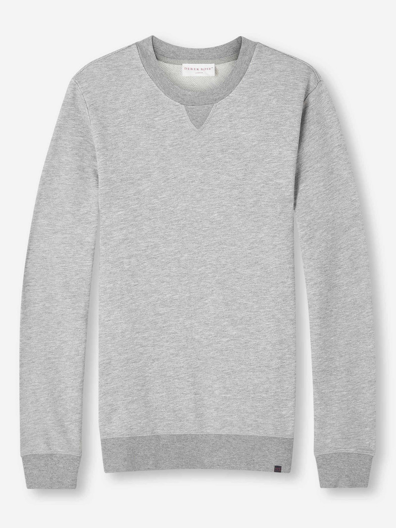 Derek Rose Men's Sweatshirt Quinn Cotton Modal Silver outlook