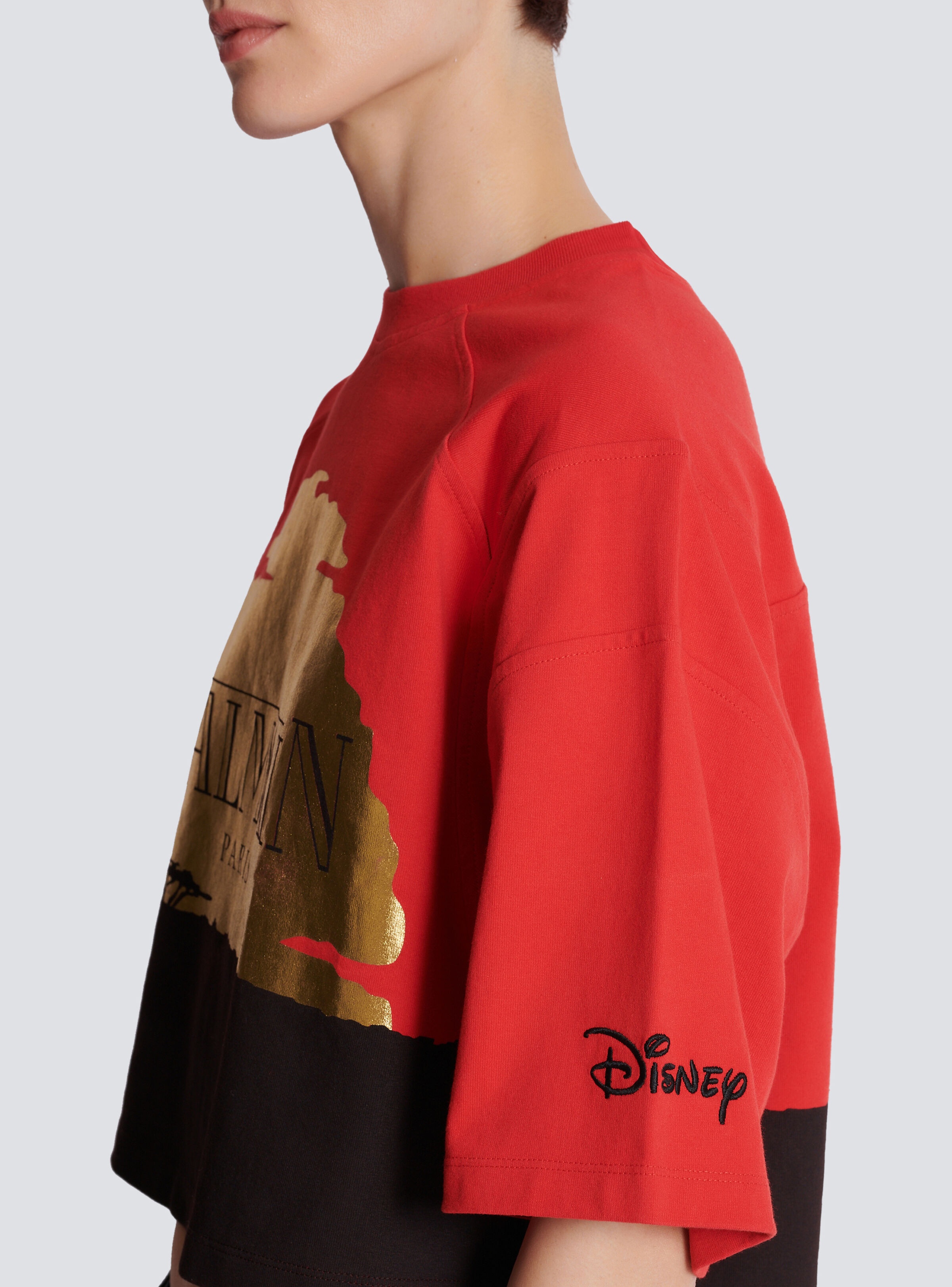 Disney x Balmain: The Lion King - Cropped T-shirt with Sunset print - 8