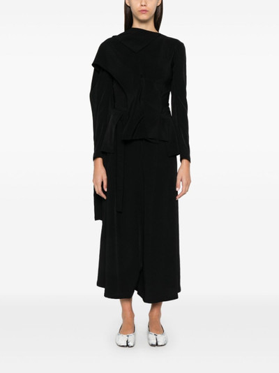 Yohji Yamamoto pleat-detail cropped trousers outlook