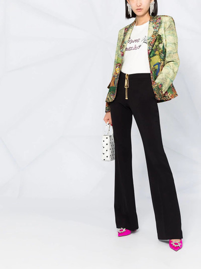 Moschino zipped flared trousers outlook