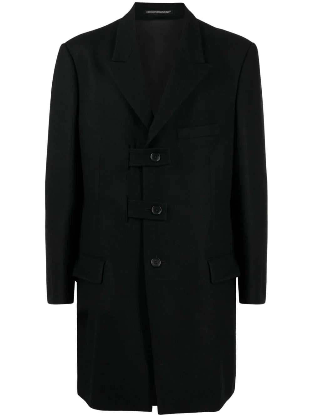single-breasted wool coat - 1
