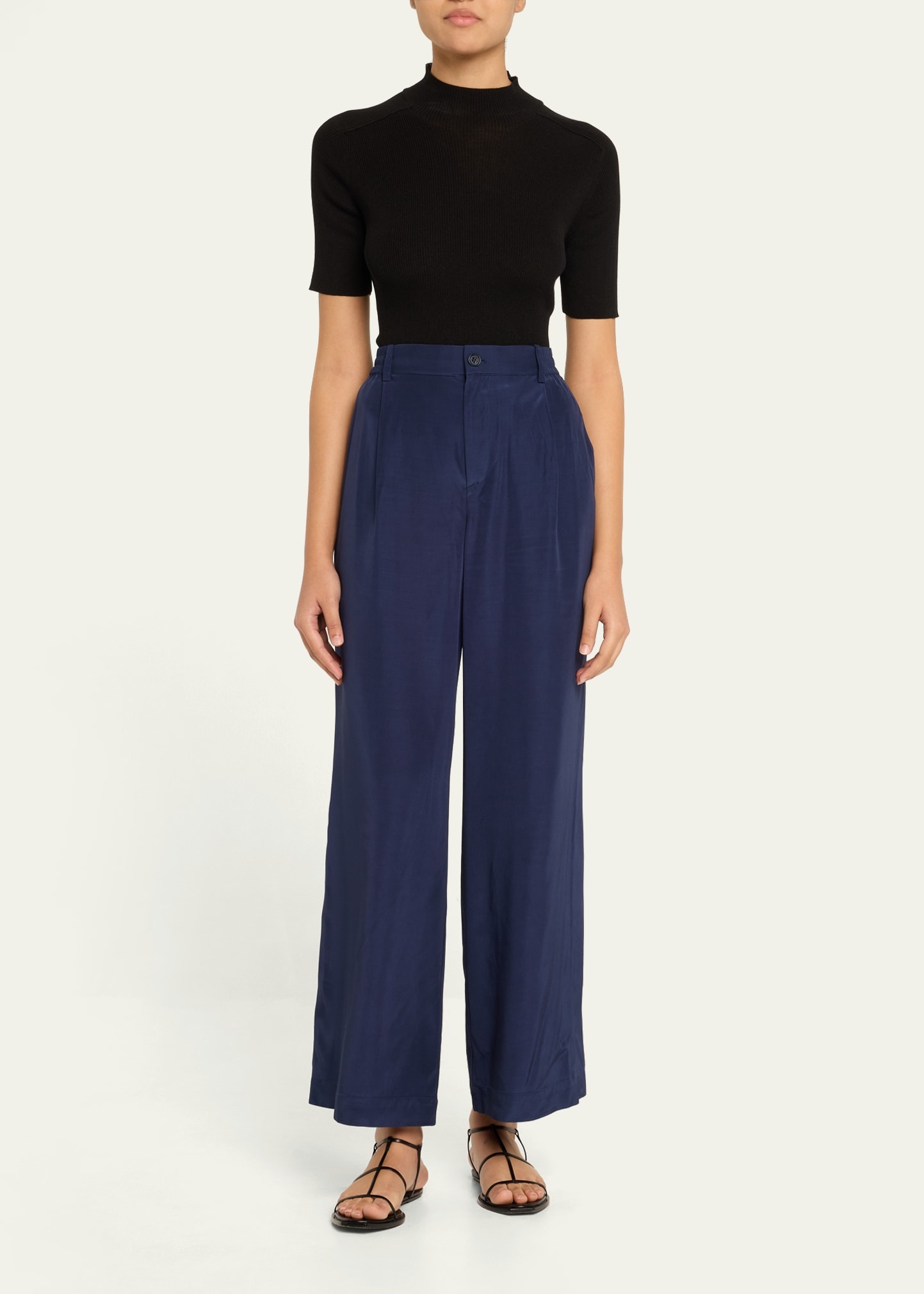 Sydnie Pleated Satin Pants - 2