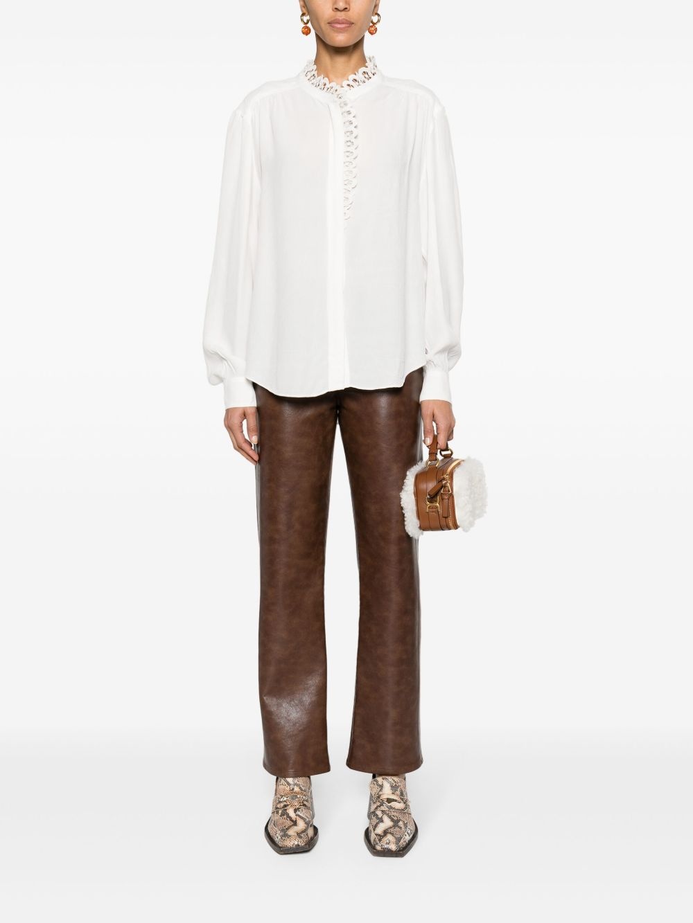 Estela broderie anglaise-trim shirt - 2