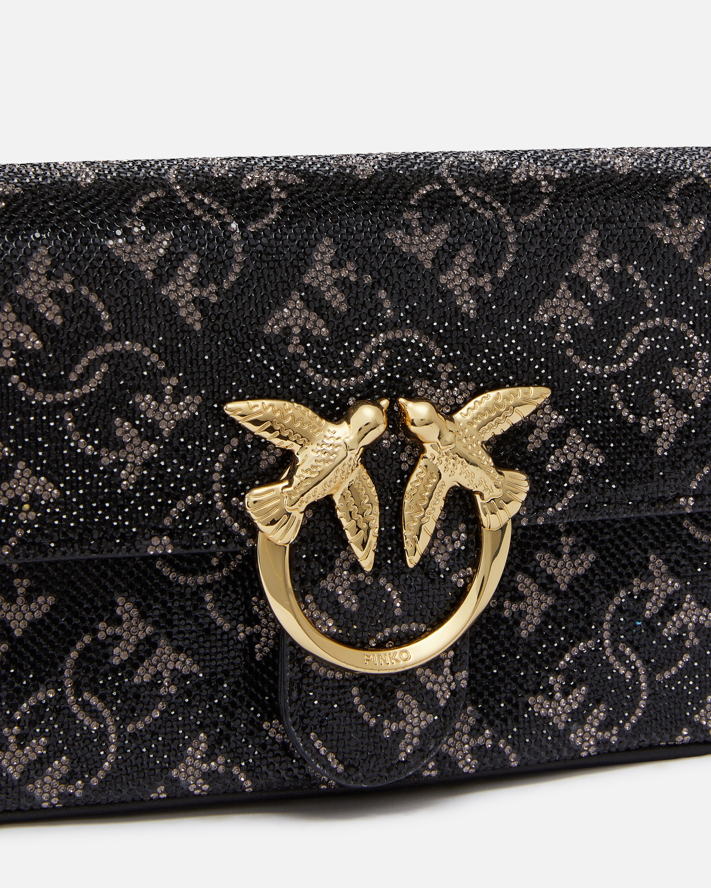 LOVE BAG WITH RHINESTONES AND REMOVABLE SHOULDER STRAP - 3