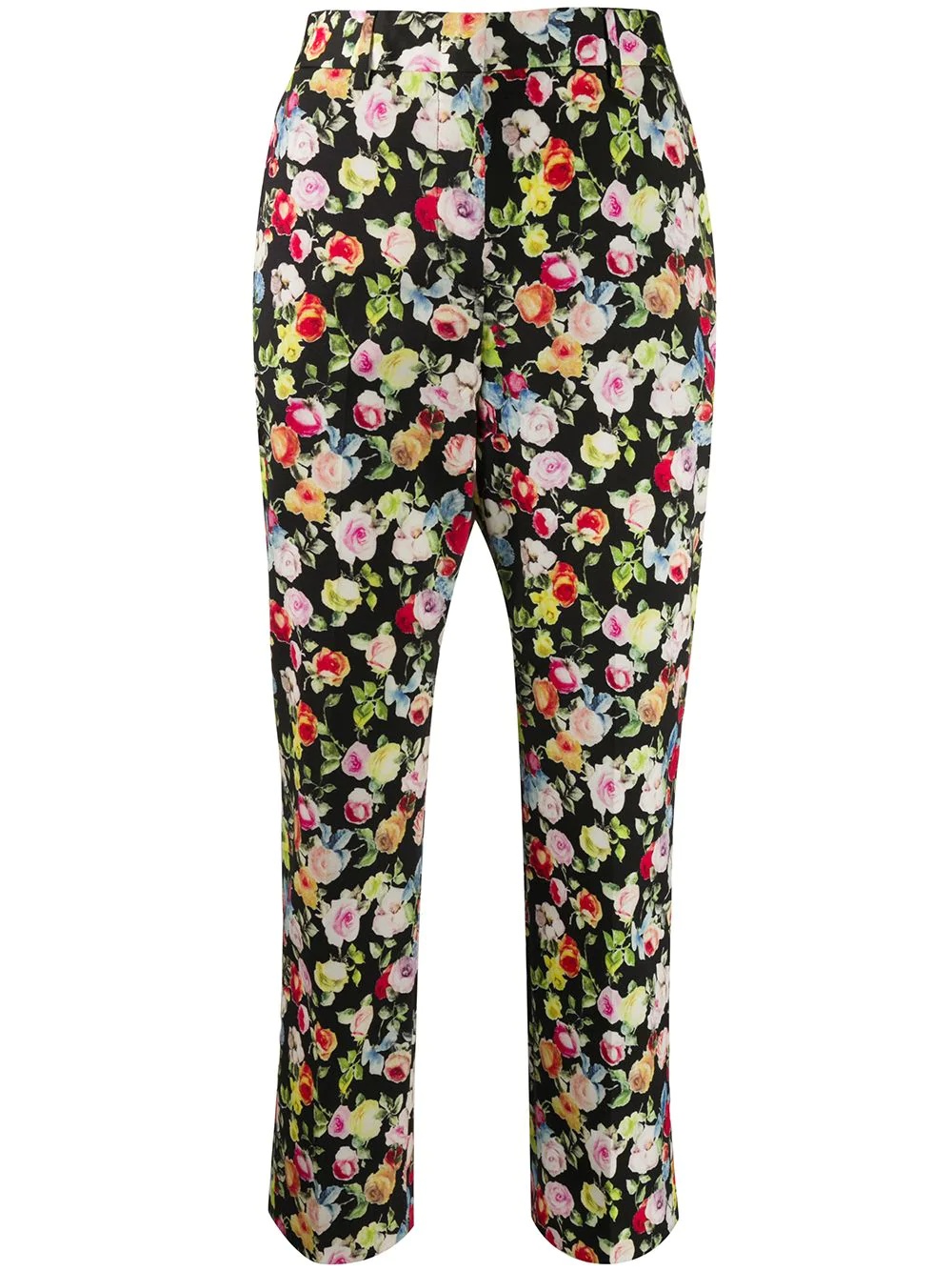 floral print cropped trousers - 1