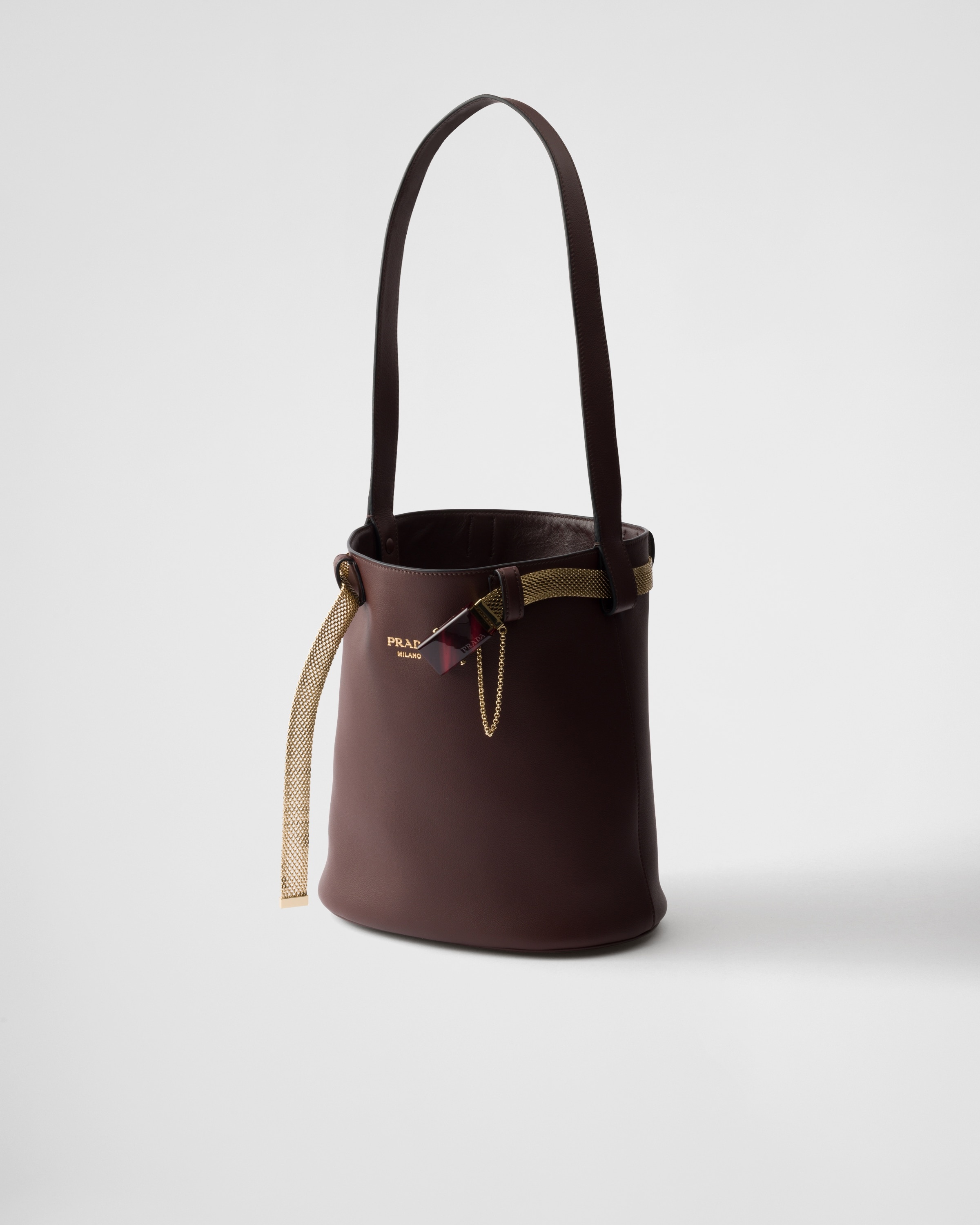 Prada Buckle leather bucket bag with jeweled belt - 3