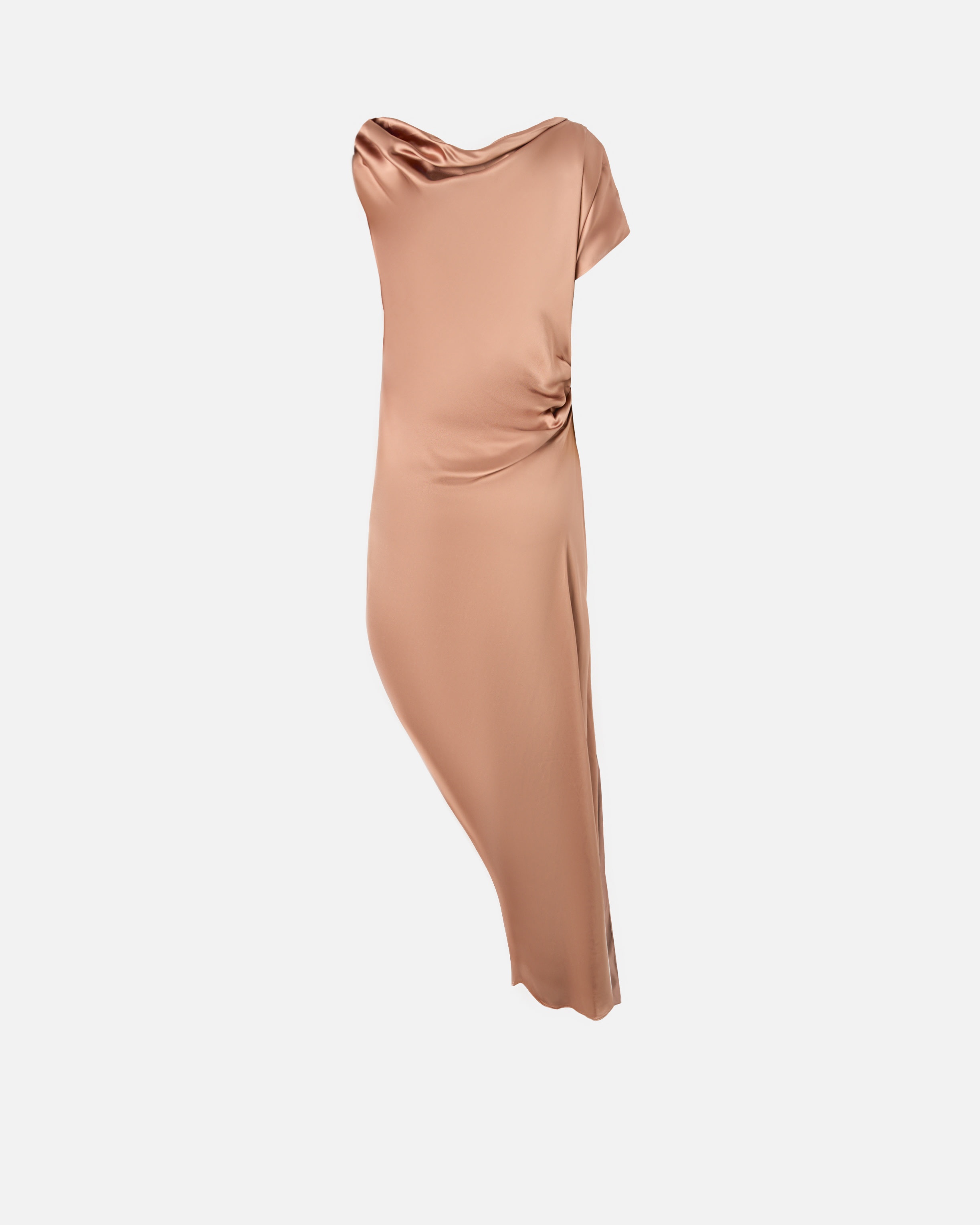 ASYMMETRIC SPECIAL-OCCASION MIDI DRESS IN SATIN - 2