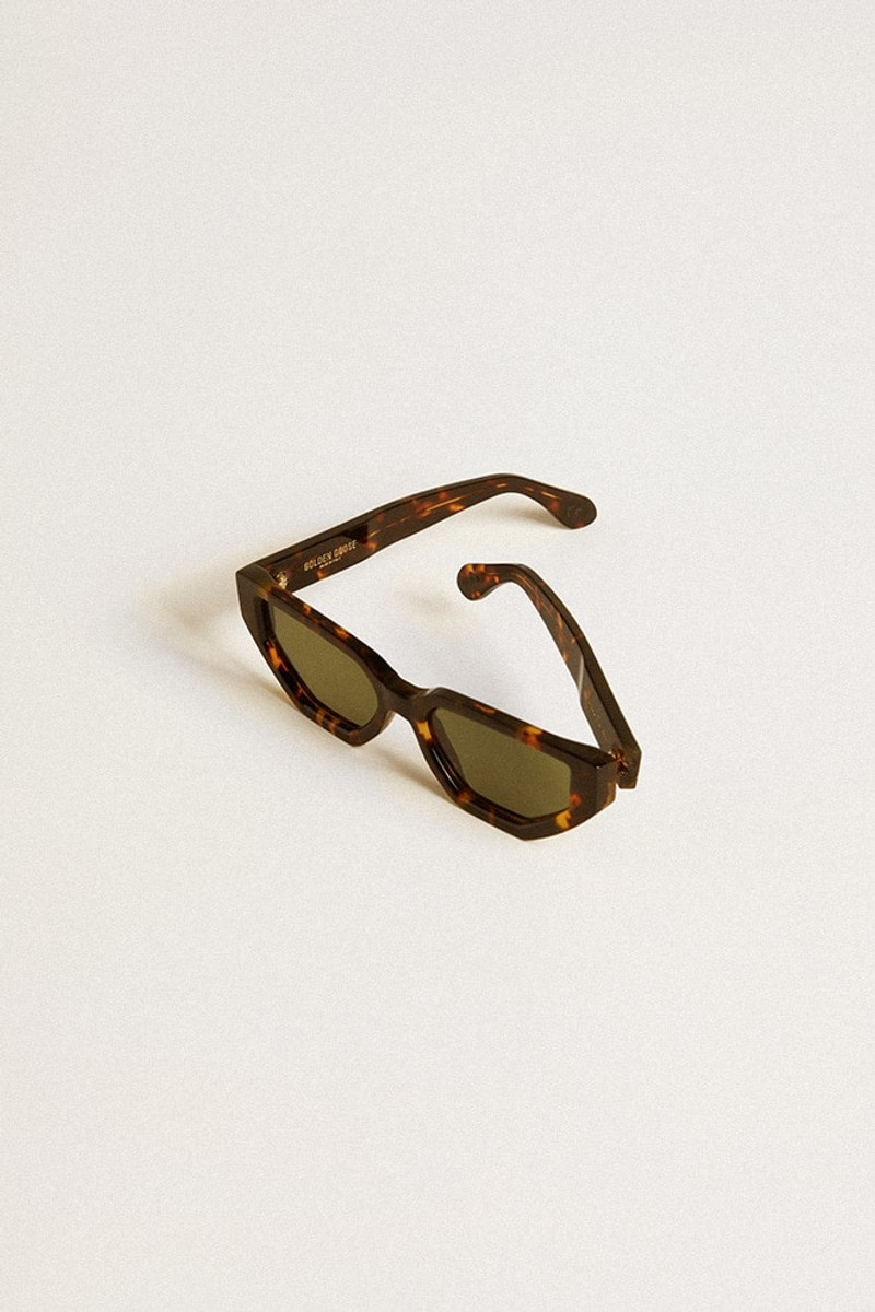 Golden Goose Rectangular-style sunglasses with Havana brown frame outlook