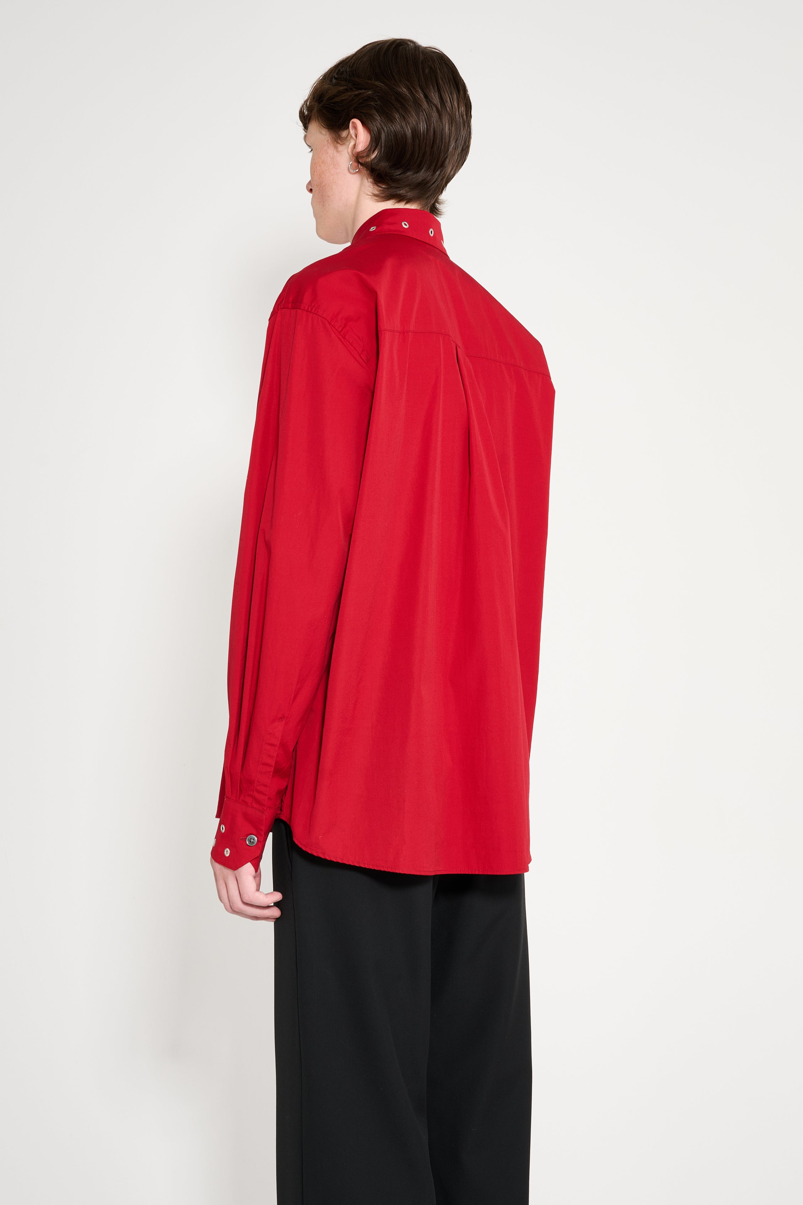 OUR LEGACY ABOVE SHIRT LIPSTICK RED SUPER POPLIN - 3