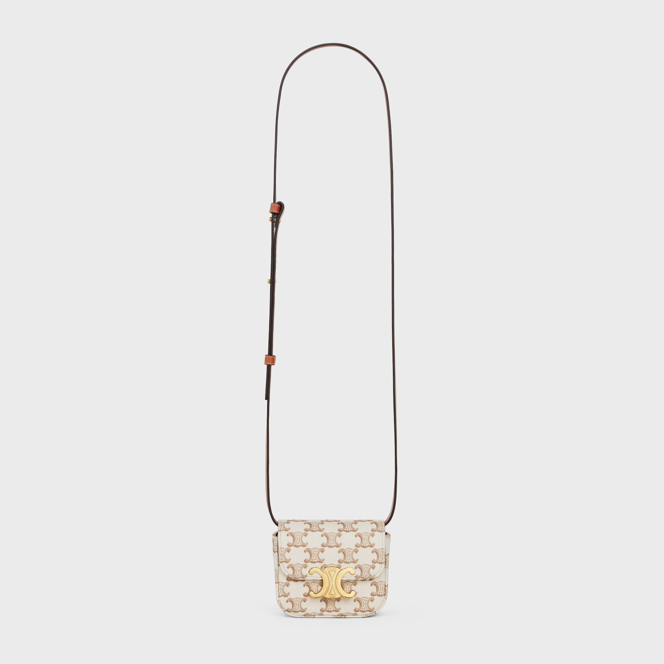 MINI CLAUDE in TEXTILE WITH TRIOMPHE PRINT AND CALFSKIN - 5