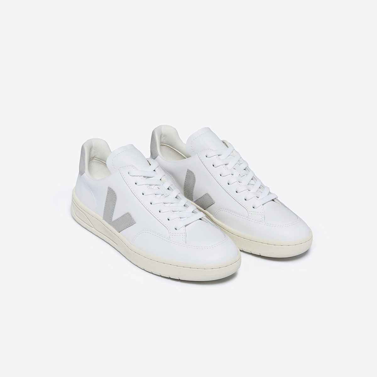 V-12 LEATHER WHITE LIGHT GREY - 2