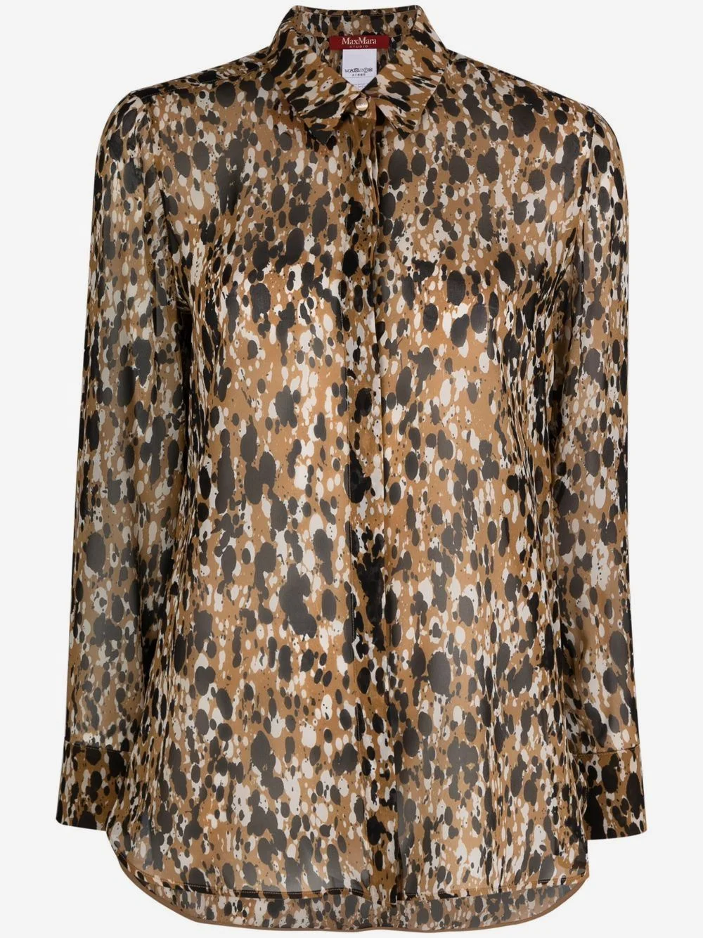 abstract-print silk shirt - 1