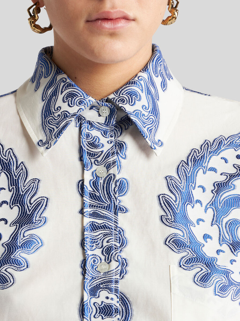 Etro FIL COUPÉ JACQUARD FLORAL SHIRT WITH REAR KNOT outlook
