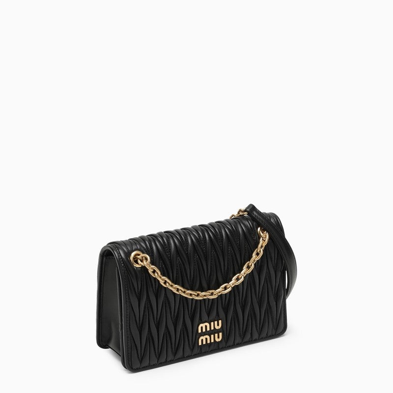 Miu Miu Black Matelasse Leather Bag Women - 2