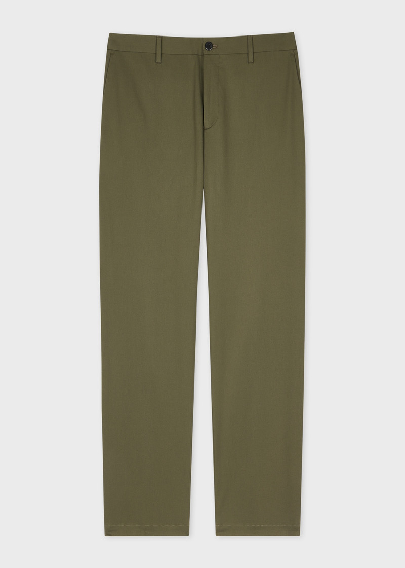 Khaki Fine Cotton-Twill Chinos 1