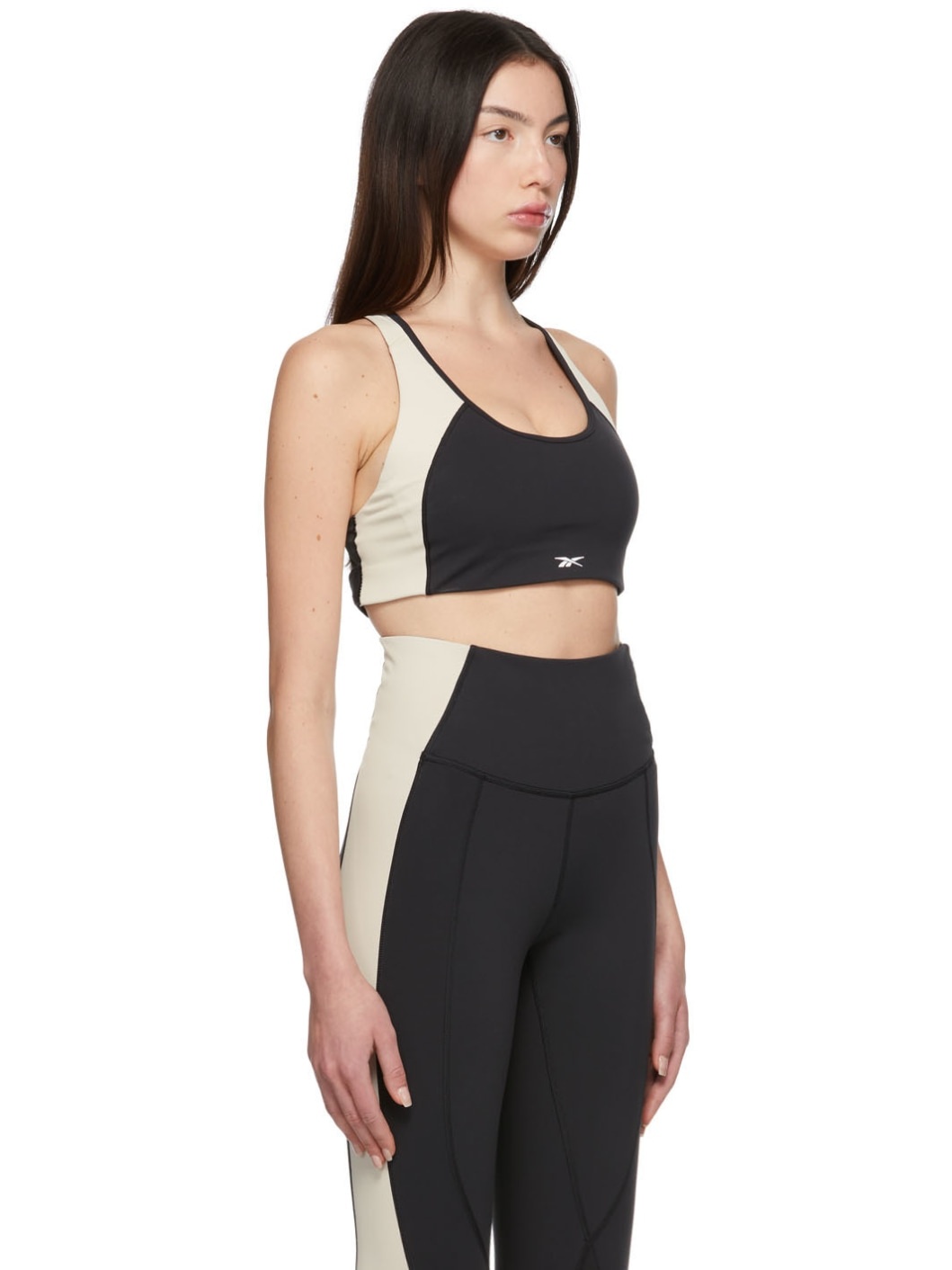 Black Colorblock Lux Racer Sport Bra - 2