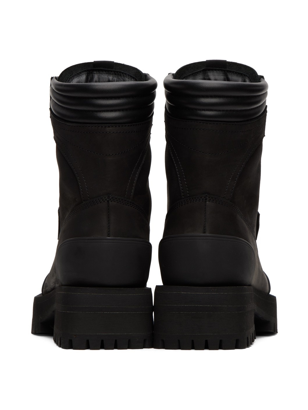 Black Stacked Ankle Boots - 2