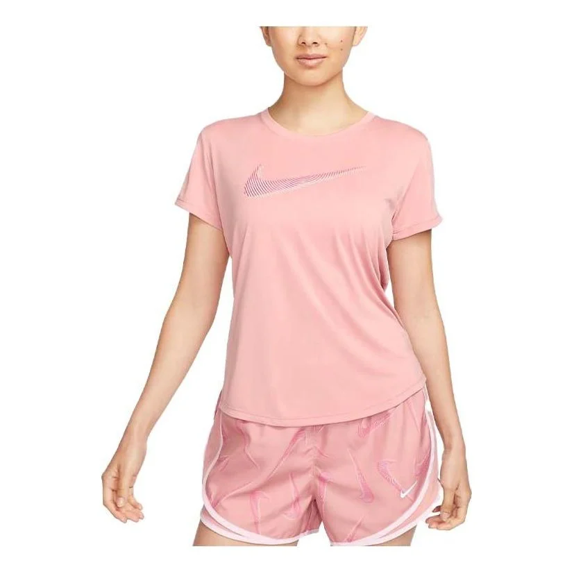 (WMNS) Nike Dri-FIT Swoosh Short-Sleeve Running Top 'Red Stardust Fierce Pink' FB4697-618 - 1