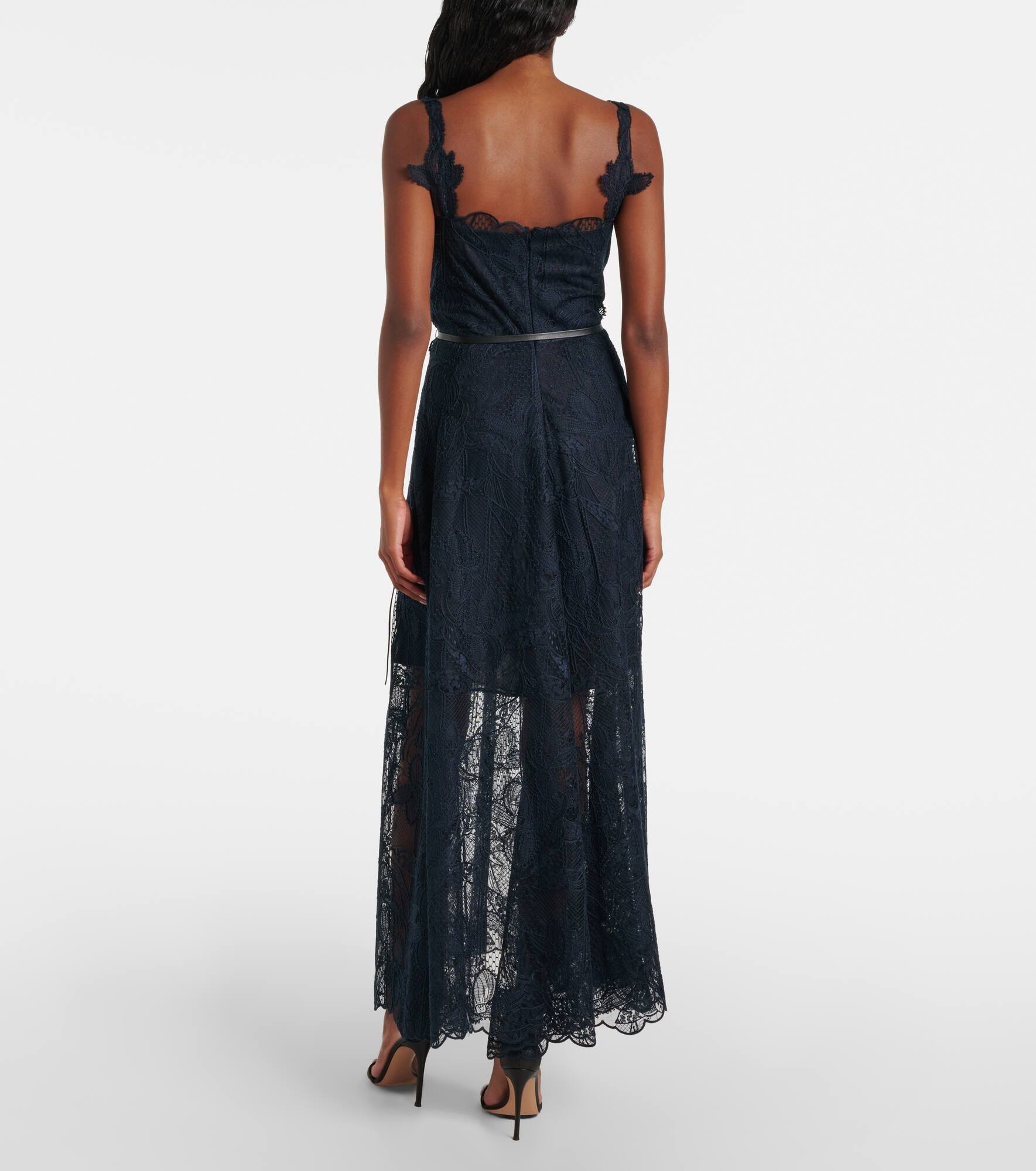 Floral lace midi dress - 3