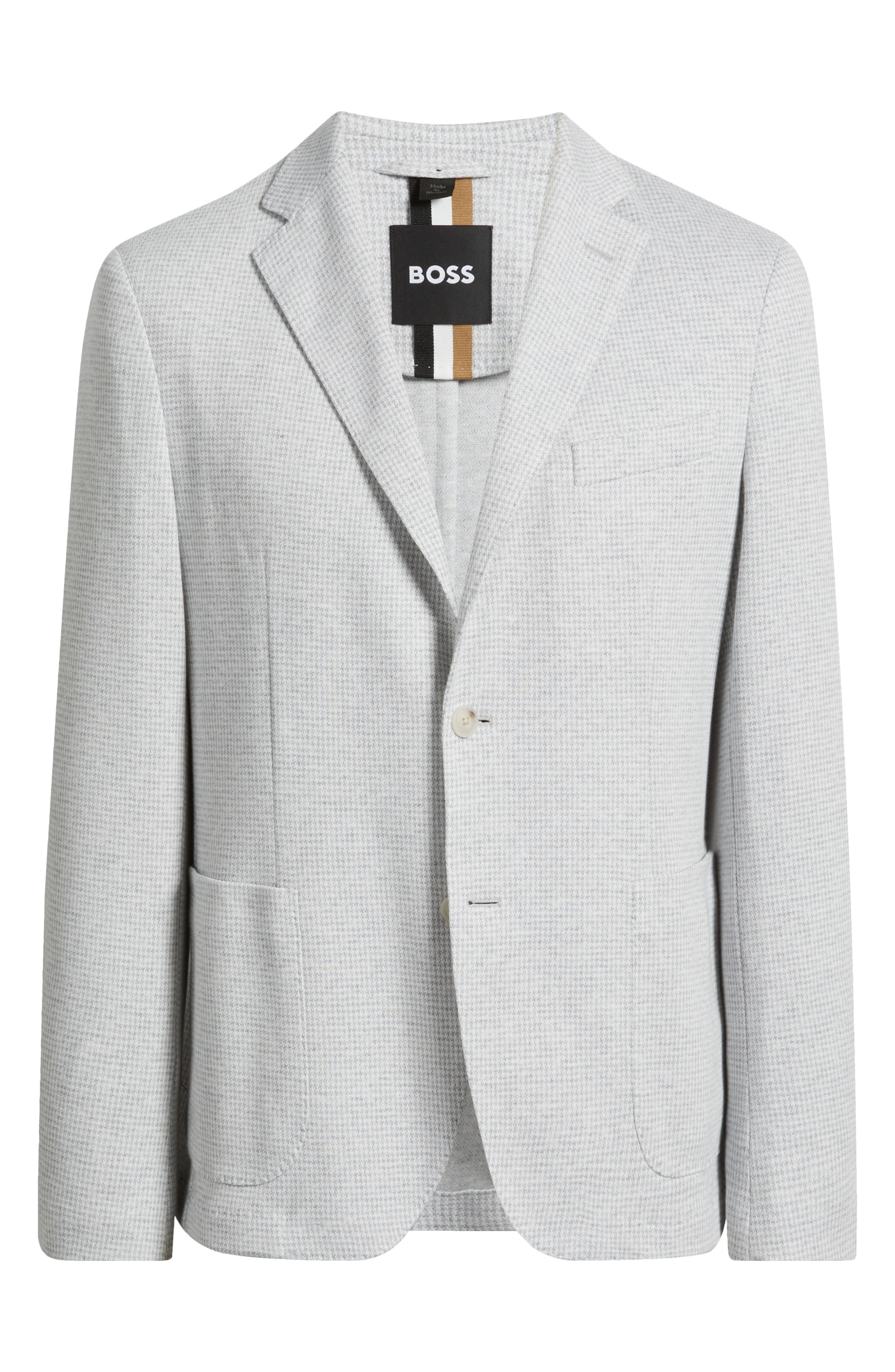BOSS Hanry Cotton Blend Sport Coat in Silver at Nordstrom - 6