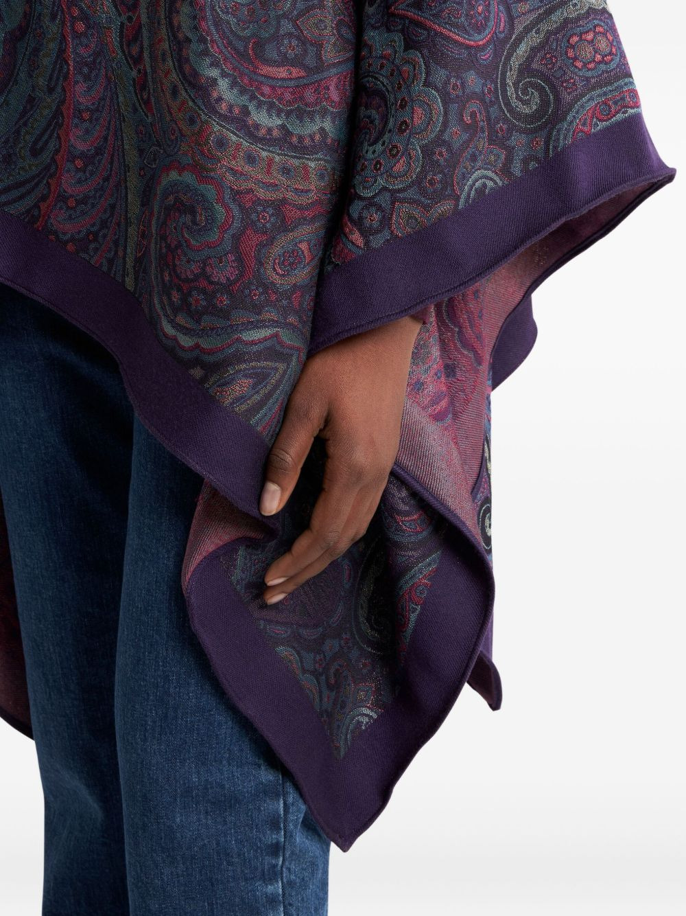paisley open-front cape - 4