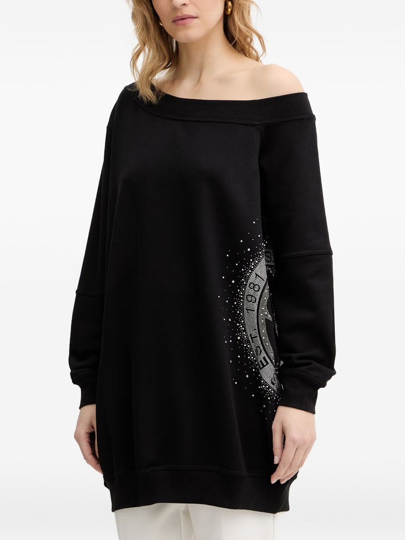off-shoulder rhinestone sweatshirt 1
