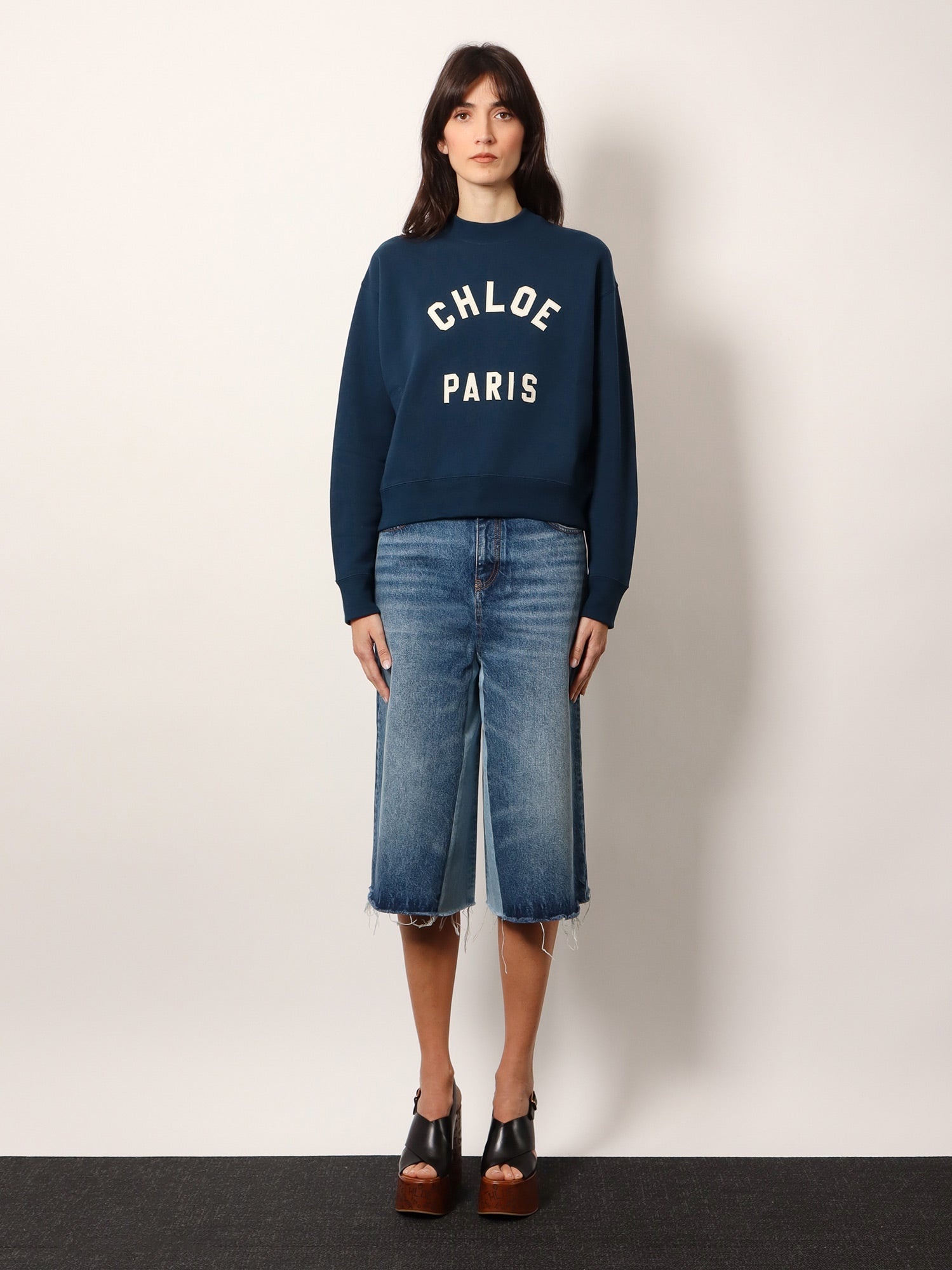CHLOE' - Cotton sweatshirt with lettering logo - 3