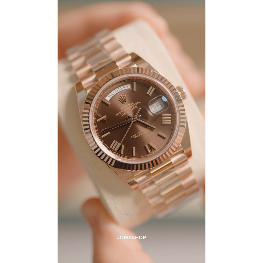Rolex Day-Date 40 Chocolate Dial 18K Everose Gold President Automatic Men's Watch 228235CHRP - 5