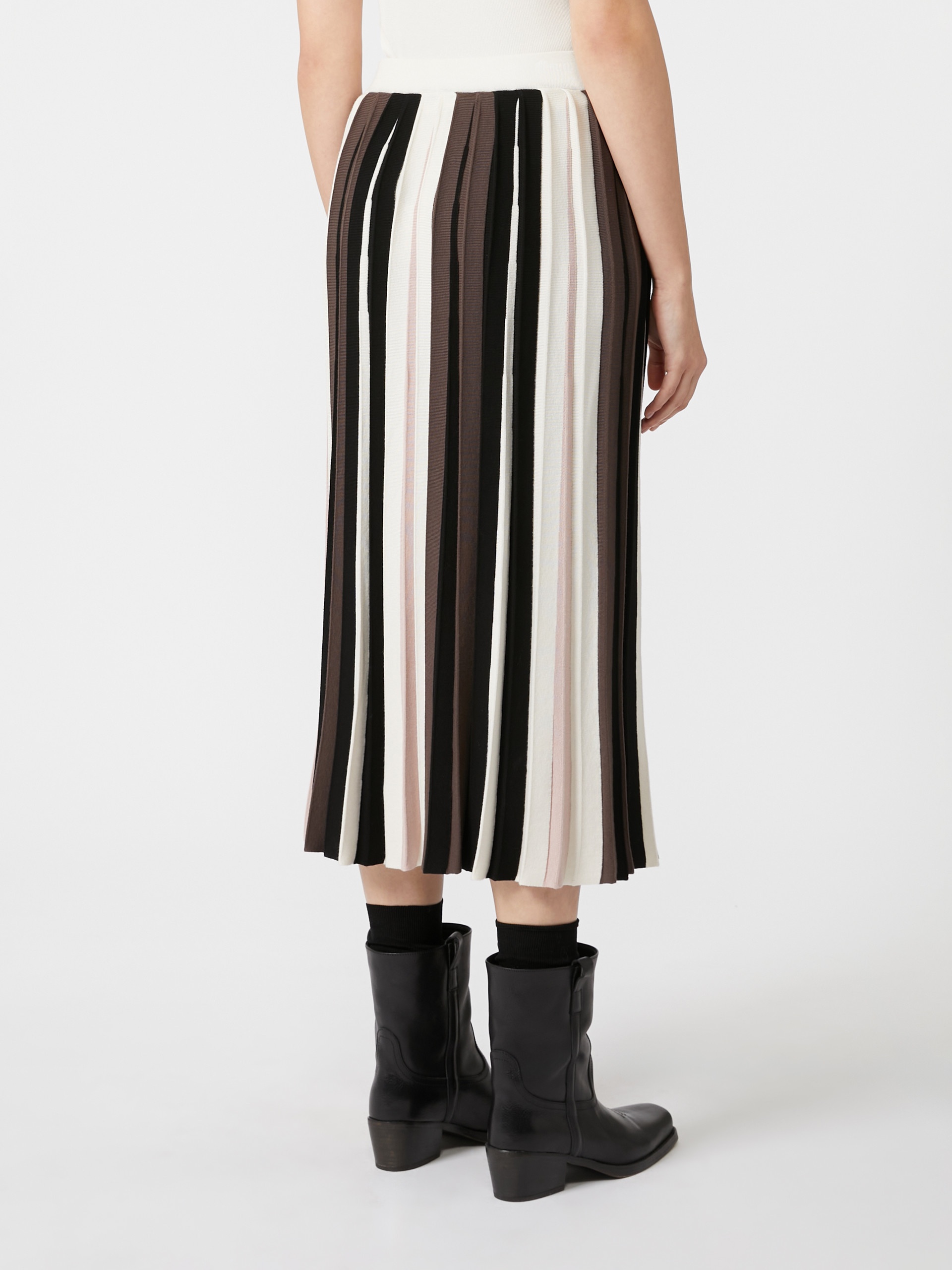 PLEIADI Plissé-pleated viscose skirt - 4