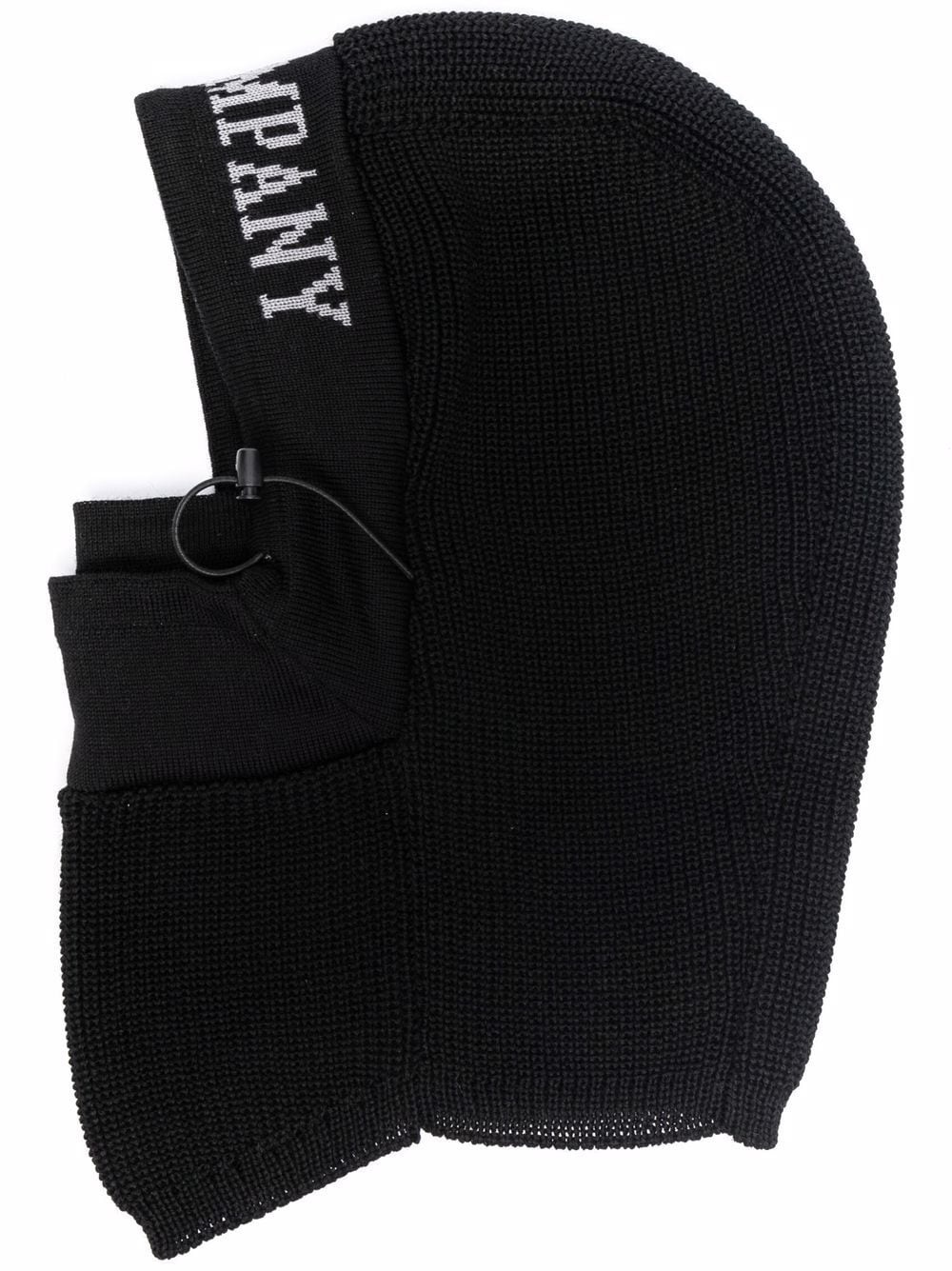 logo-print wool balaclava - 1