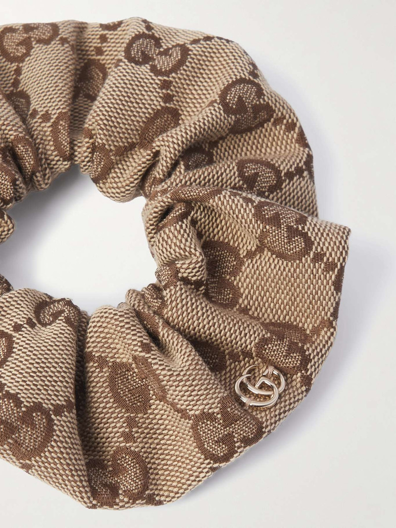 Embellished canvas-jacquard hair tie 3
