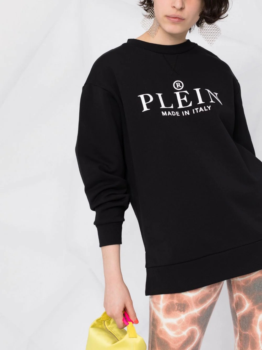 logo print cotton sweatshirt - 5