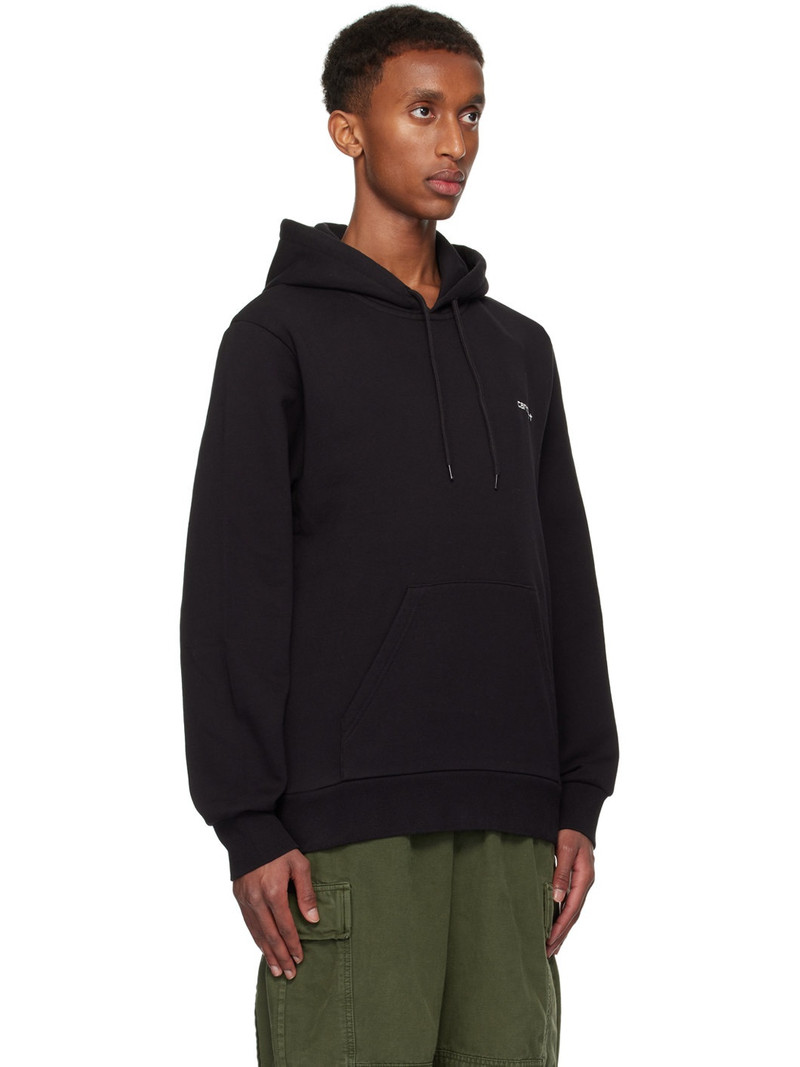 Black Script Embroidery Hoodie 2