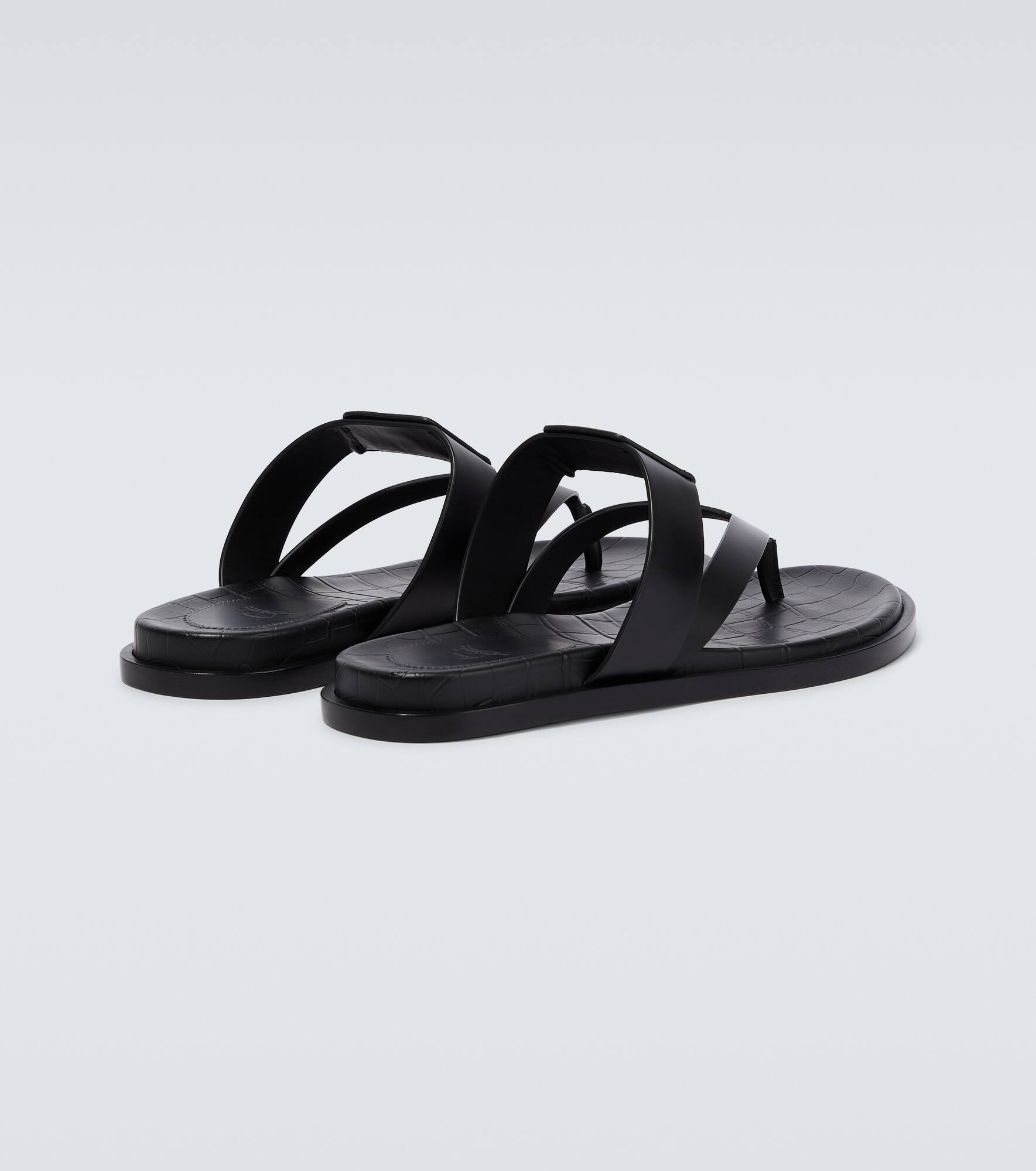 Leather logo sandals - 6