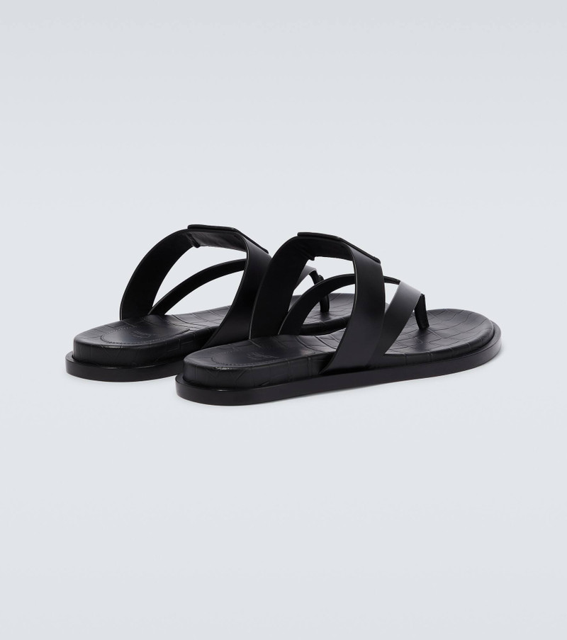 Leather logo sandals 6