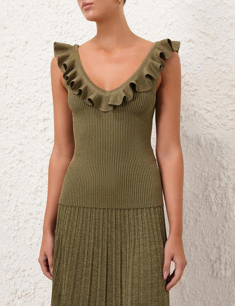 Zimmermann WYLIE FRILL V-NECK TOP outlook