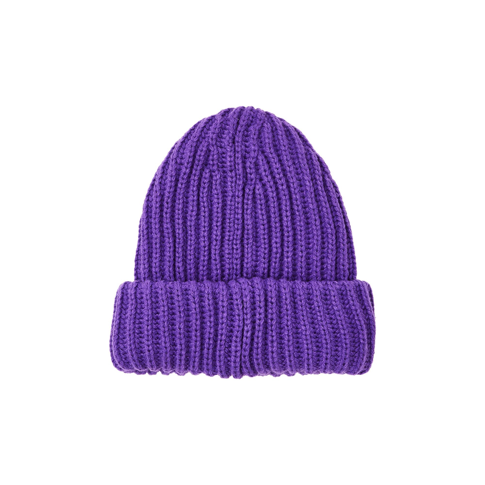 Supreme Classic Logo Chunky Ribbed Beanie 'Purple' - 2