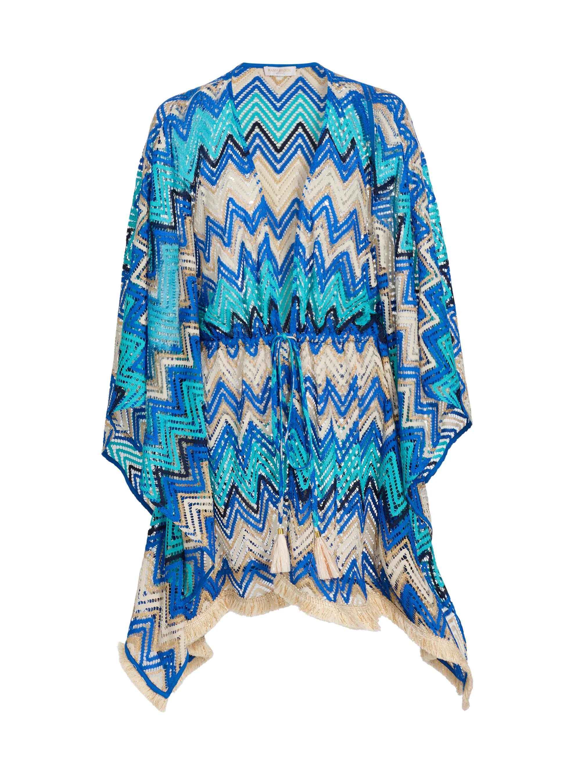 Women's Rayne Chevron-Knit Cover-Up Minidress - Blue Chevron - 1