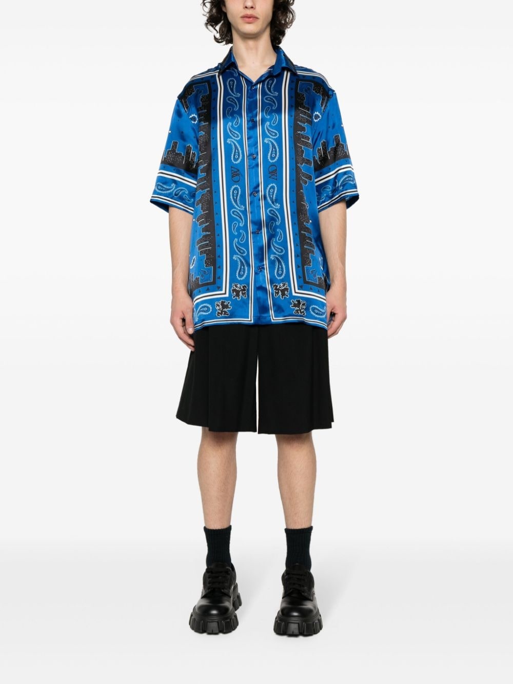 bandana-print twill shirt - 2
