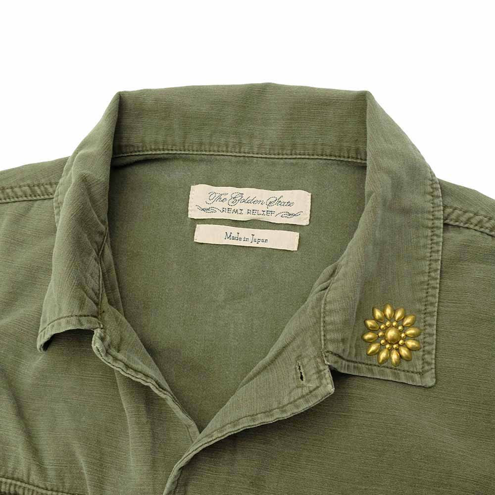 WIDE MILITARY SHIRT - Big Flower Studs - RN2043SDP - 4