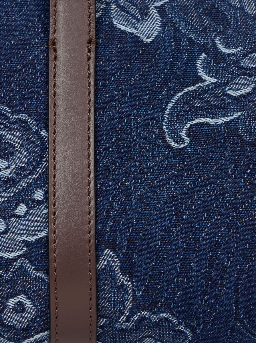 Etro MINI TOP-HANDLE BAG IN JACQUARD DENIM | REVERSIBLE