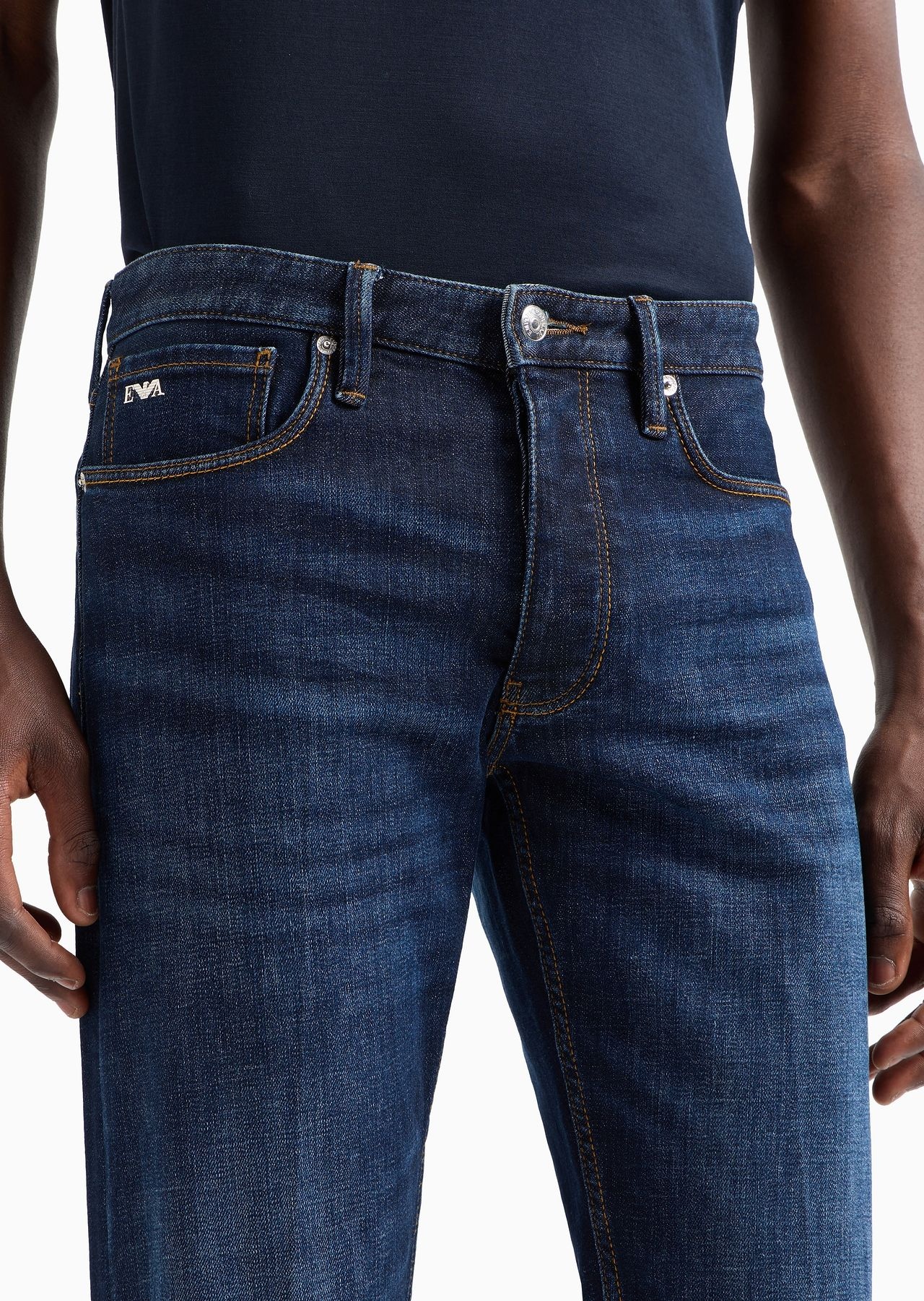 J75 Slim-fit, stone-washed stretch denim jeans with dirty-effect treatment - 5