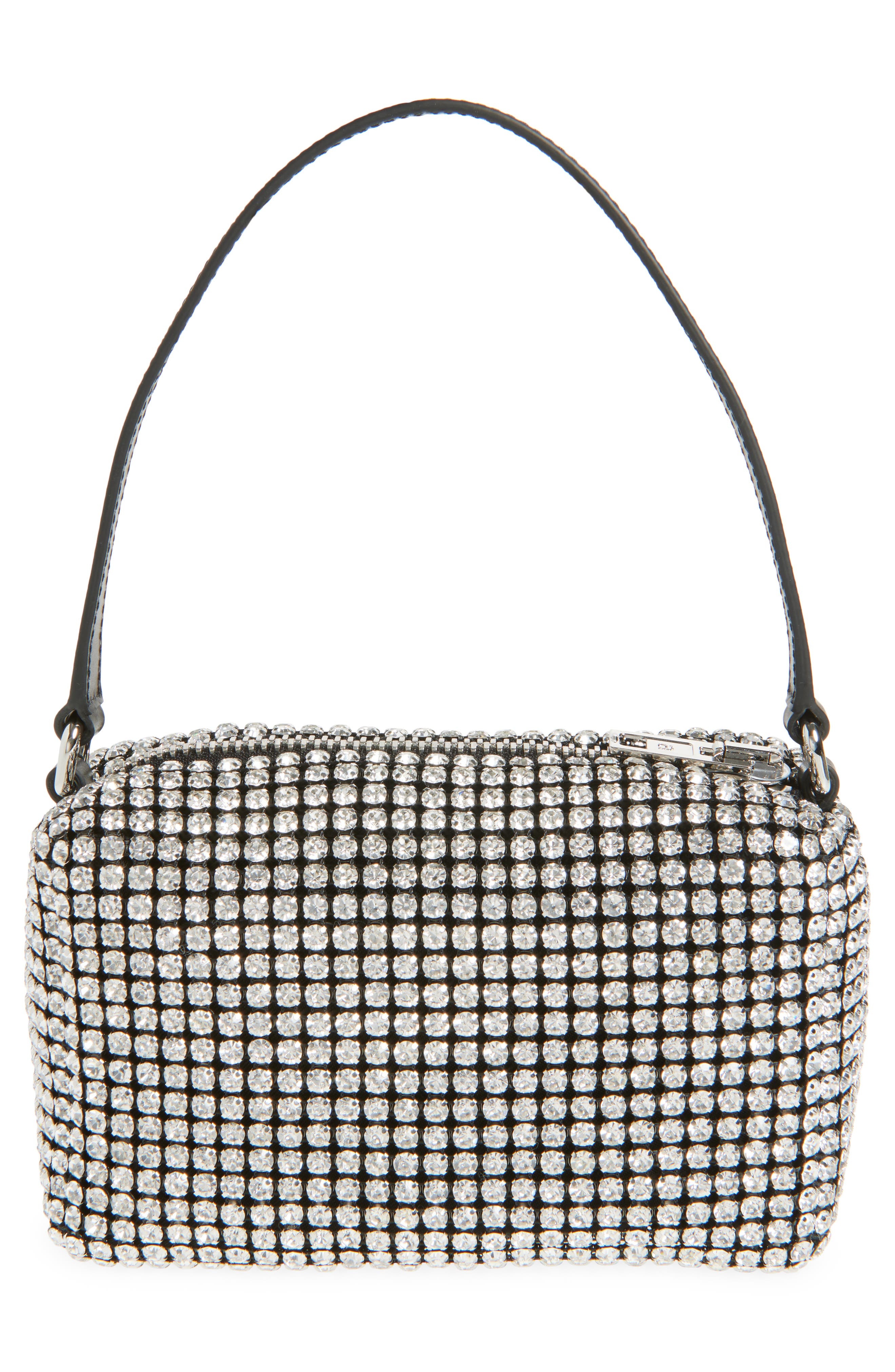 Alexander Wang Medium Heiress Crystal & Leather Handbag in 100 White at Nordstrom - 3