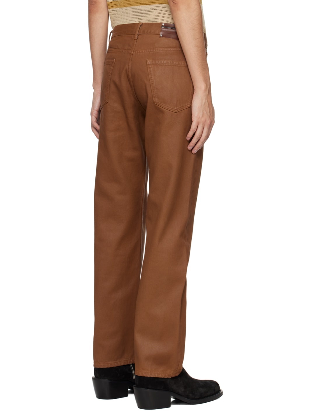 Brown Button-Fly Jeans - 3
