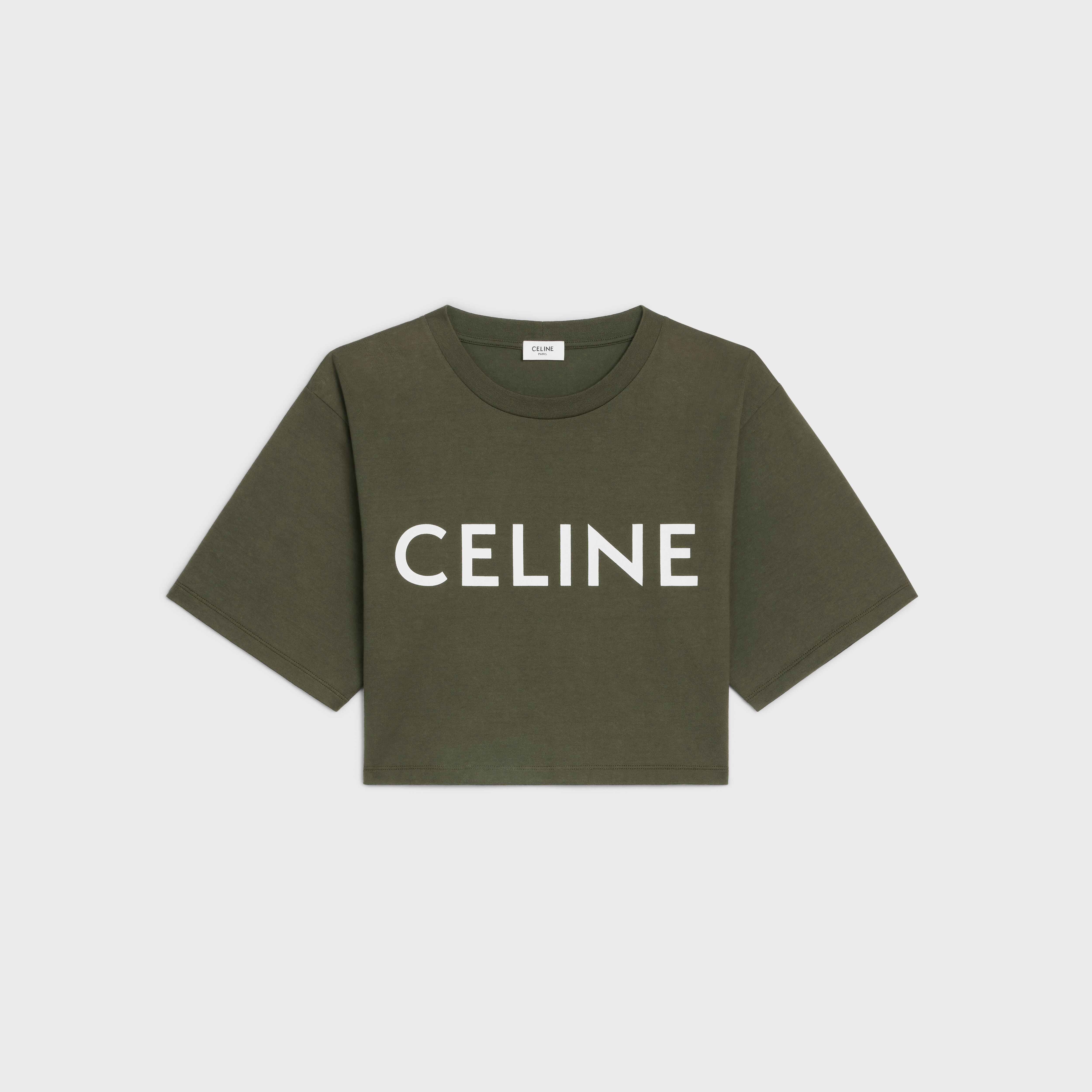 CROPPED CELINE T-SHIRT IN COTTON JERSEY - 1