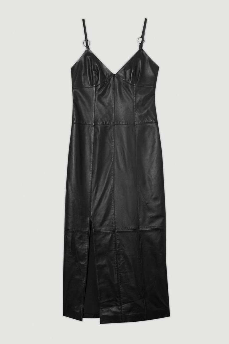 Leather Strappy Corset Maxi Dress 4