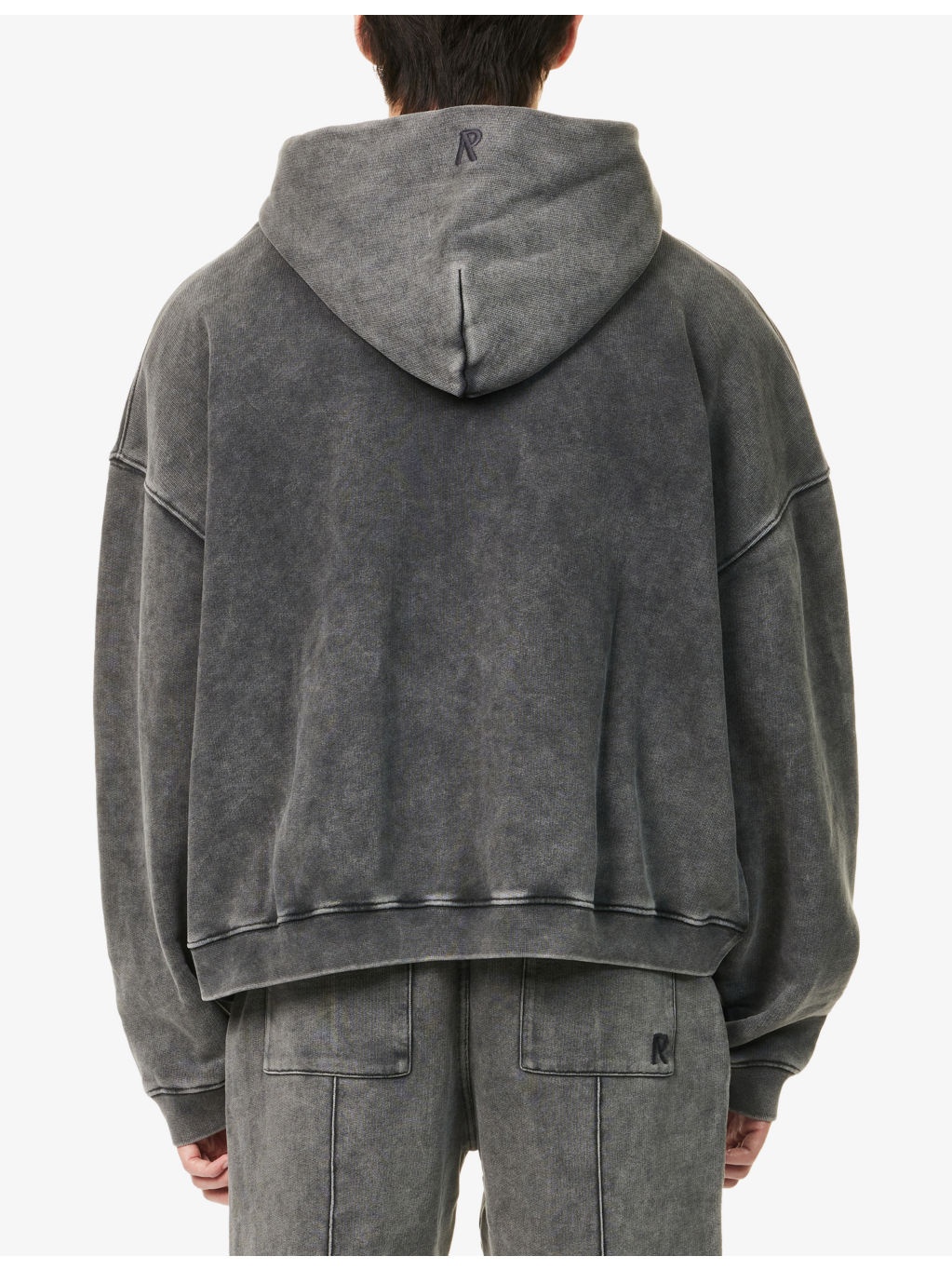 Initial Boxy  Zip-Up Logo-Embellished Cotton Hoody - 4