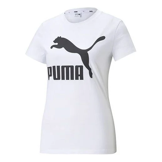 (WMNS) PUMA Logo Printing Round-neck White 532281-02 - 1