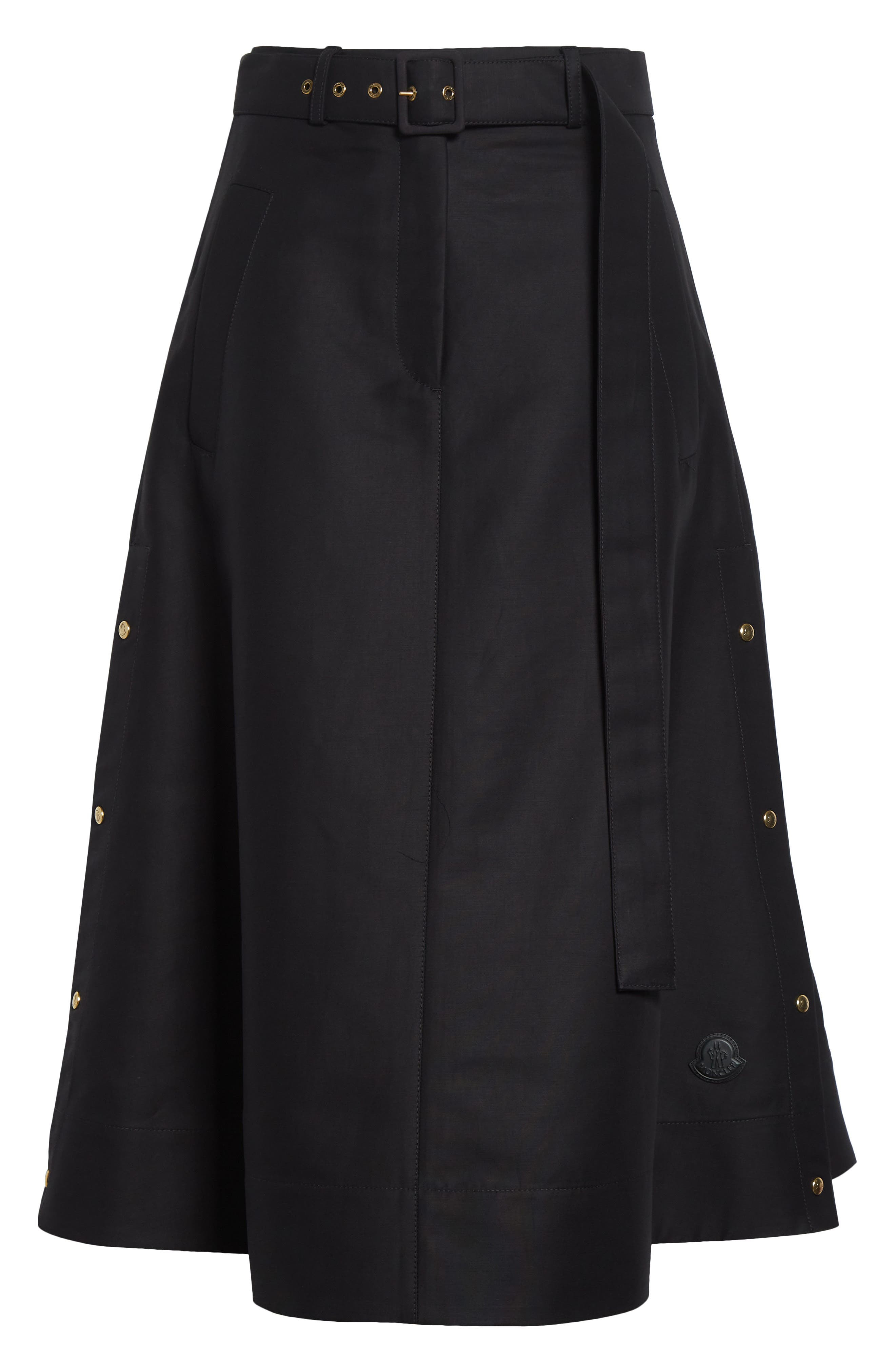 Moncler Belted A-Line Skirt in Black at Nordstrom - 6