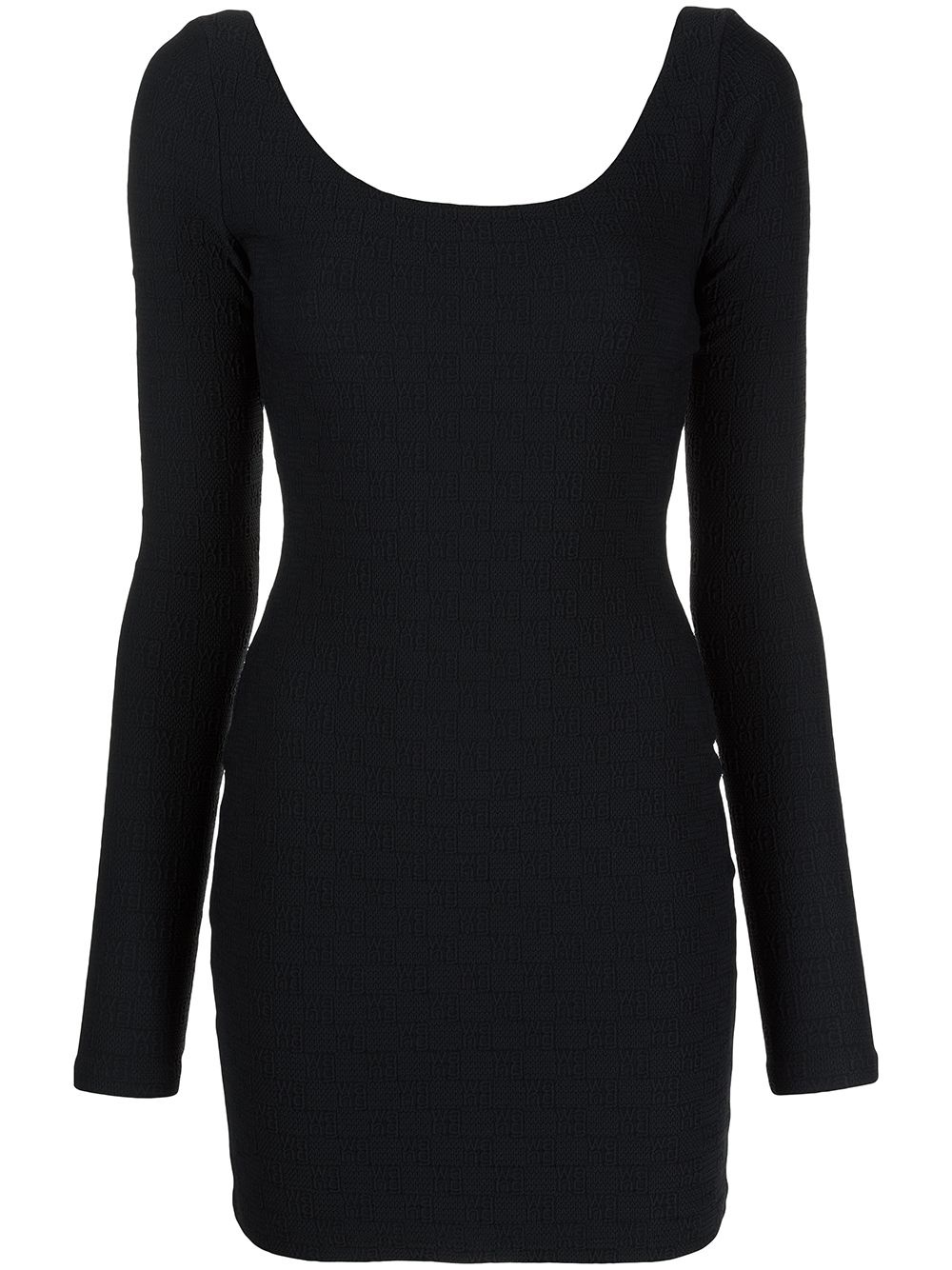 scoop neck knitted dress - 1